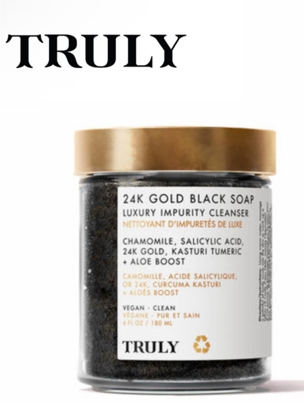 🆕 TRULY 24K Gold Black Soap Luxury Impurity Cleanser - sealed - 6 fl oz